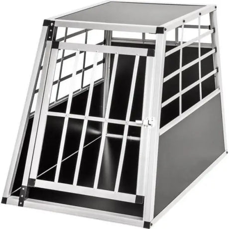 Aluminium Hundetransportbox - MDF - Schwarz - 69 x 54 x 50cm - Mypuppystore ➤ wir machen Ihren Hund glücklich!#