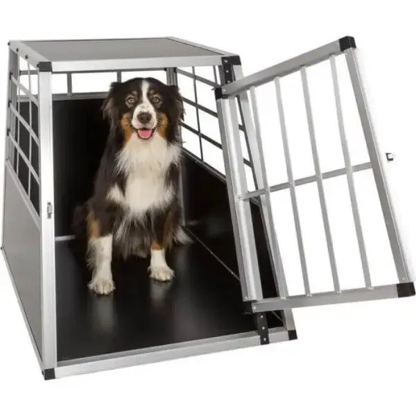 Aluminium Hundetransportbox - MDF - Schwarz - 69 x 54 x 50cm - Mypuppystore #