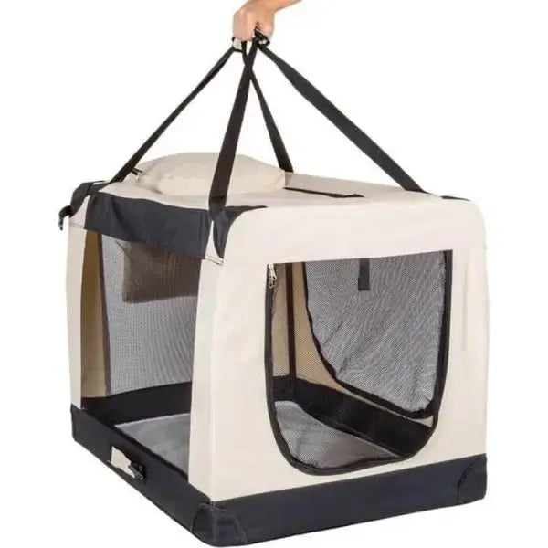 Hundetransportbox faltbar beige - mehrere Varianten - Mypuppystore #