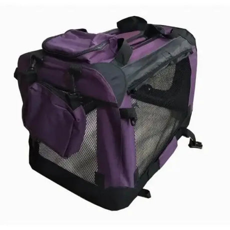 Transportbox faltbar premium Nylon violett - Mypuppystore ➤ wir machen Ihren Hund glücklich!#Transportbox faltbar